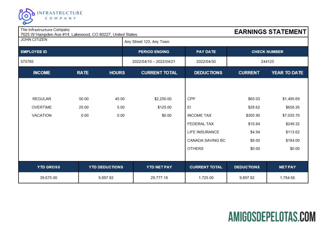 Para download Modelo de recibo de pagamento de empresa de infraestrutura em formatos Word e PDF
